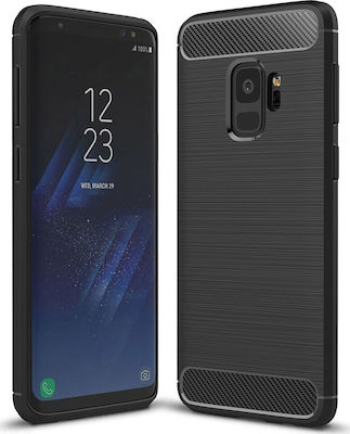 Hurtel Plus Umschlag Rückseite Silikon Schwarz (Galaxy S9+)