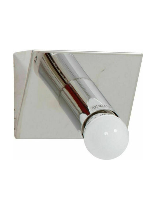 Spot Light Μοντέρνο Φωτιστικό Τοίχου με Ντουί E27 Ασημί 9x9x9εκ.