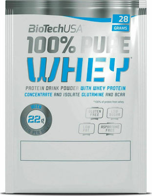 Biotech USA 100% Pure Whey Molkenprotein Glutenfrei mit Geschmack Bourbon-Vanille 28gr