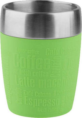 Tefal Travel Cup Glass Thermos Stainless Steel Green 200ml with Mouthpiece K30803