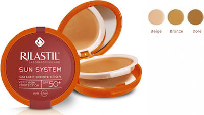 Rilastil Sun System Color Corrector Αντηλιακή Πούδρα Προσώπου SPF50 με Χρώμα 01 Beige 10gr