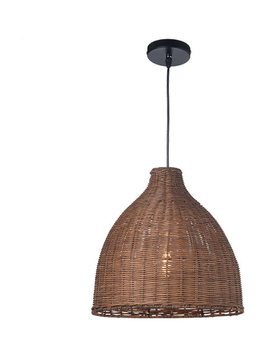 Aca Pendant Light Single-Light Bell for Socket E27 Brown