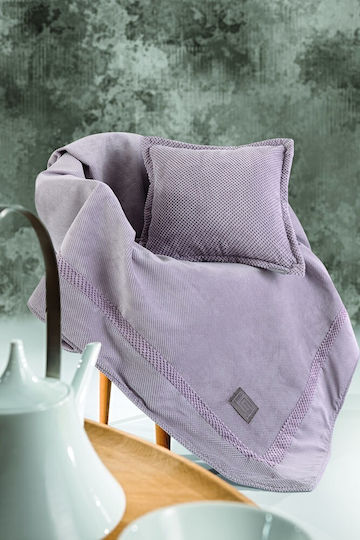 Guy Laroche Rubicon Ριχτάρι Τριθέσιου Καναπέ Suede 170x300εκ. Amethyst
