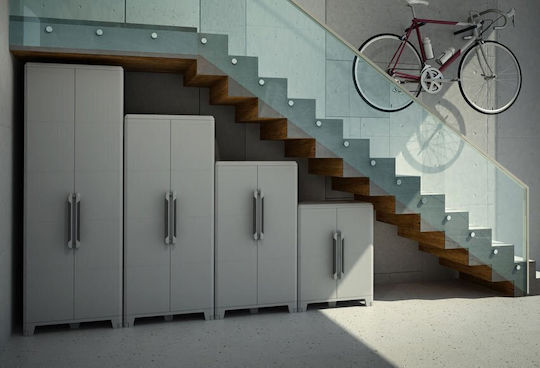 Double-Leaf Transforming Cabinet Made of Polypropylene with 3 Shelves 78x43.6x185 cm
