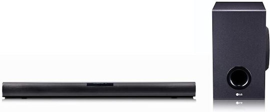 LG SJ2 Soundbar 2.1 Bluetooth 160W με Ασύρματο Subwoofer και Τηλεχειριστήριο Μαύρο