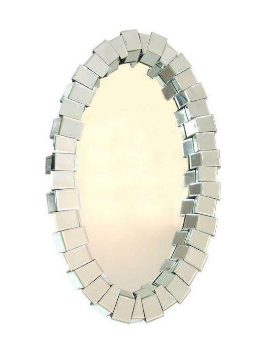 Καθρέπτης Τοίχου με Ασημί Γυάλινο Πλαίσιο 100x60cm