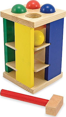 Melissa & Doug Hammer Toy Pound and Roll Tower Toy made of Wood for 24++ Months