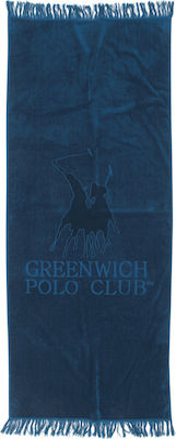 Das Home Greenwich Polo Club 2808 Beach Towel Cotton Blue with Fringes 170x70cm.