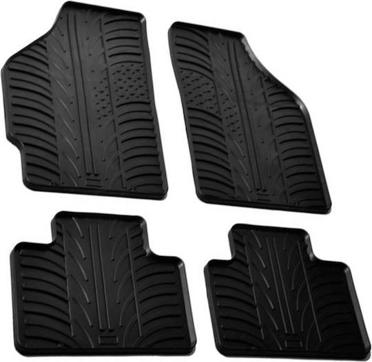 Lampa Set of Front and Rear Mats 4pcs Tray Type for Fiat Punto 2009 Black