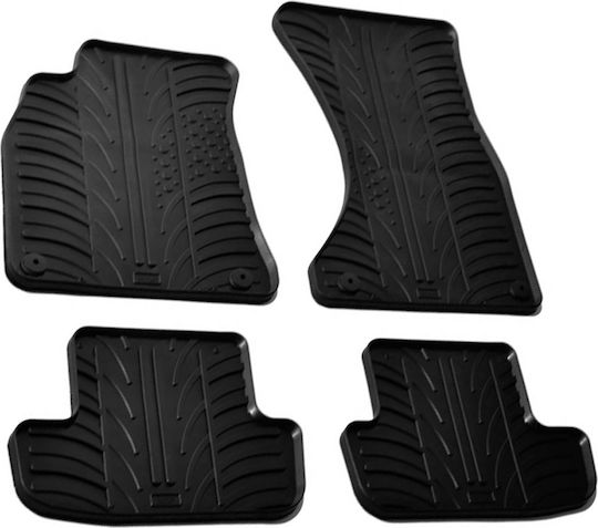 Lampa Set of Front and Rear Mats 4pcs Tray Type for Audi A4 2016 Black