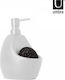 Umbra Joey Tabletop Ceramic Dispenser for the Kitchen with Sponge Holder White 600ml