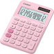 Casio Αριθμομηχανή Λογιστική MS-20UC 12 Ψηφίων σε Ροζ Χρώμα