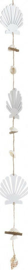 Inart Decorative Garland Handmade White Polyresin 7x0.5x80cm 12 Pieces
