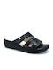 Parex Leather Women's Flat Sandals Anatomic in Black Color