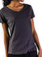 GSA Glory Loose V-neck 37-28007 Grey Women's T-shirt with V Neckline Gray