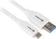 Sharkoon USB 3.1 Cable USB-C Male - USB-A White 0.5m