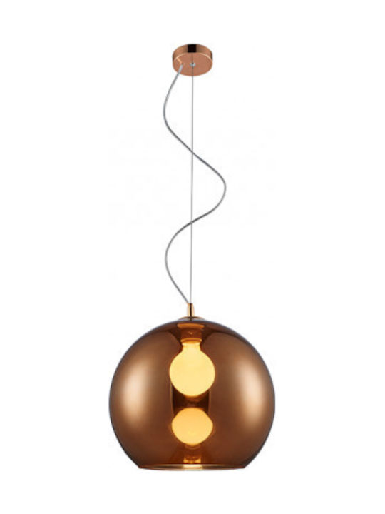 Luma Copper Hängelampe Einfaches Licht für Fassung E27 Orange