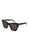 Ysl Kate Women's Sunglasses with Black Plastic Frame and Black Lens SL 214 001