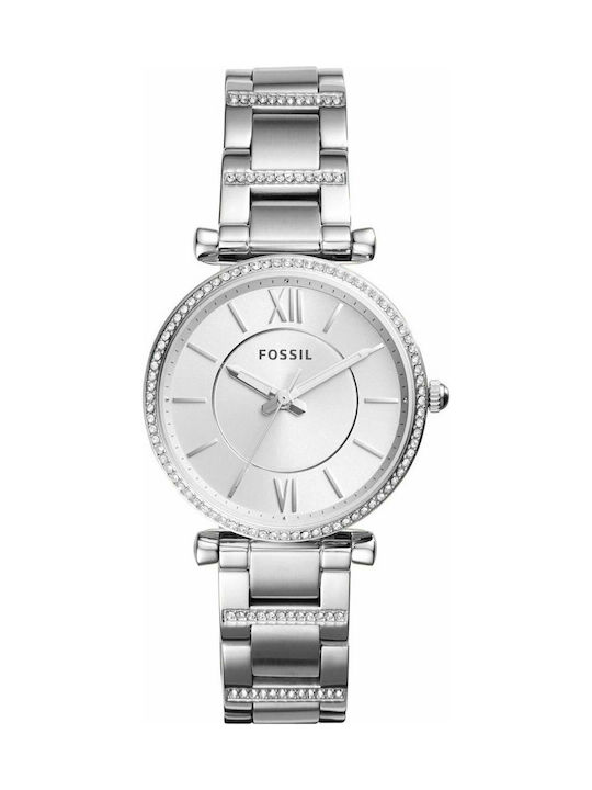 Fossil Carlie Watch with Silver Metal Bracelet