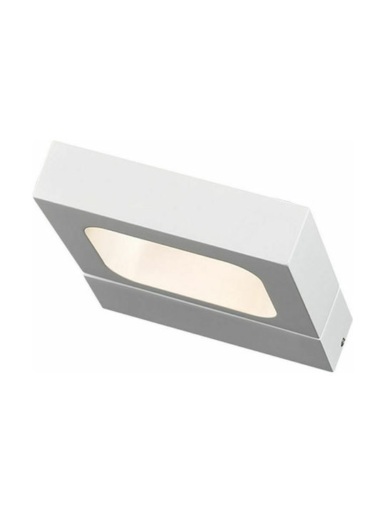 Aca Modern Wall Lamp with Integrated LED and Warm White Light White Width 14.5cm