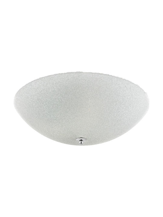 Luma Κλασική Γυάλινη Πλαφονιέρα Οροφής με Ντουί E27 σε Λευκό χρώμα 50cm