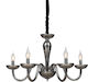 Aca Lunaria Πολυέλαιος 5xE14 Ø69cm με Κεράκια Ασημί BLK82185PSGC