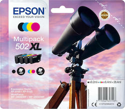 Epson 502XL Πακέτο 4 Μελανιών Εκτυπωτή InkJet Κίτρινο / Κυανό / Ματζέντα / Μαύρο (C13T02W64010)