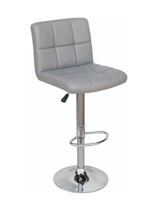 Stools Bar Collapsible with Backrest Upholstered with Faux Leather Bar 40 Grey 1pcs 43x52x90cm