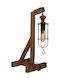 Home Lighting Midas Настолна лампа за Цокъл E27 с Черен Абажур и Кафяв Основа