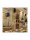Aca Netto Pendant Light Brown Bell with Socket E27 35cm