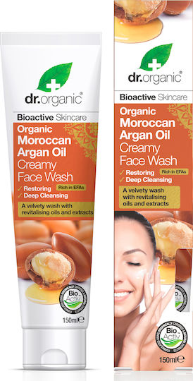 Dr.Organic Bioactive Skincare Organic Moroccan Argan Oil Crea Γαλάκτωμα Καθαρισμού Προσώπου 150ml