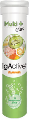 IgActive Multi Plus Βιταμίνη Πορτοκάλι 20 αναβράζοντα δισκία