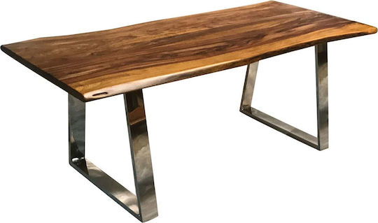 Lizard Tisch Speisesaal aus Massivholz & Metall Walnuss 200x95x75cm