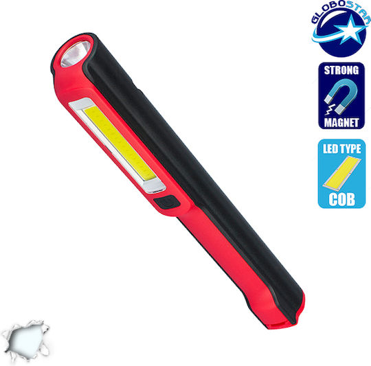 GloboStar Flashlight LED IP44 Dual Function with Maximum Brightness 300lm Red