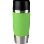 Tefal Travel Mug Glass Thermos Stainless Steel BPA Free Green 360ml with Mouthpiece K30831