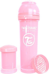 Twistshake Set aus Plastikflaschen Pastel Gegen Koliken mit Silikonsauger für 0+, 0+ m, Monate Pink 330ml 2Stück