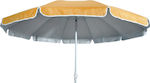 Solart Beach Umbrella Diameter 2m with UV Protection and Air Vent Orange