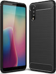 Hurtel Carbon Fibre Brushed TPU Backcover Silicone Back Cover Black (Huawei P20)