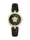 Versace Palazzo Watch with Leather Strap Black