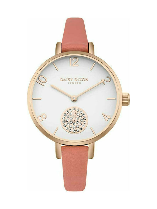 Daisy Dixon Alice Uhr mit Rosa Lederarmband