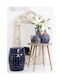 Stool For Living Room Ceramic Blue 34x34x46cm
