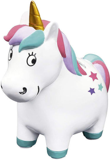 Moses Unicorn Copil Cutiuta de bani Plastic Alb 13x8x15cm