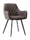 Nicko Dining Room Artificial Leather Armchair Grey 63x60x85cm