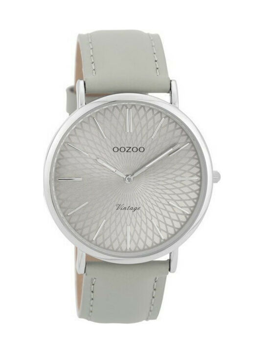 Oozoo Vintage Watch with Gray Leather Strap