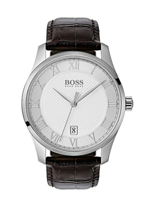 Hugo Boss Ρολόι Master με Δερμάτινο Λουράκι σε Μαύρο χρώμα