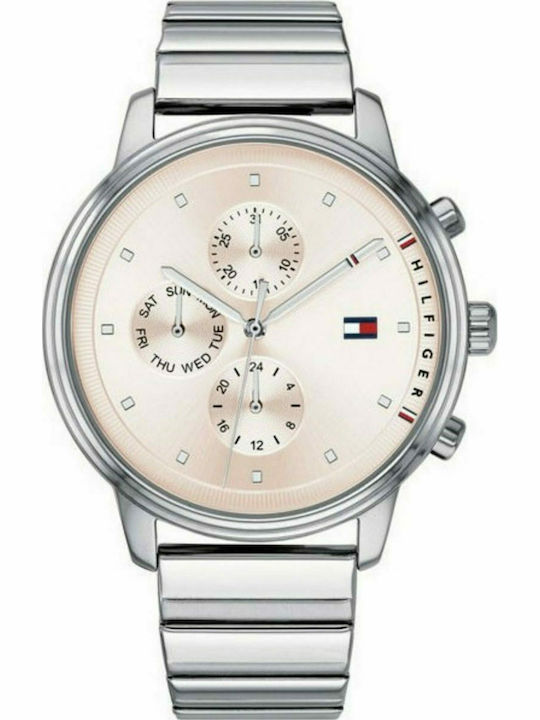 Tommy Hilfiger Blake Damen Uhr Chronograph mit Silber Metallarmband