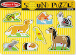 Holz Kinder Steckpuzzle Pets Sound 8pcs Melissa & Doug