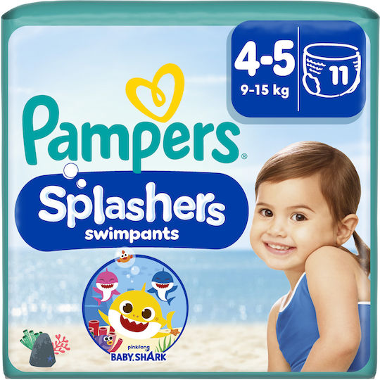 Pampers Πάνες Βρακάκι Splashers No. 4 για 9-15kg 11τμχ
