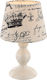 Globo Lighting Metalic Μεταλλικό Vintage Πορτατίφ για Ντουί E14 με Μπεζ Καπέλο και Βάση