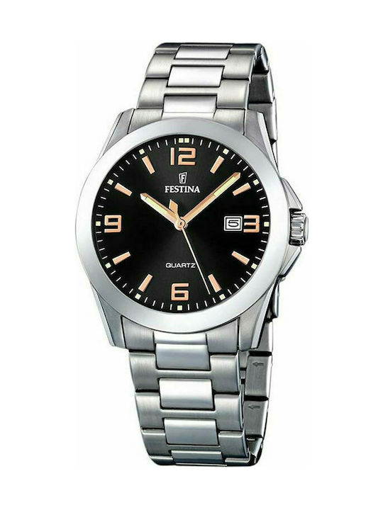 Festina Classic Mens Stainless Watch Battery with Silver Metal Bracelet